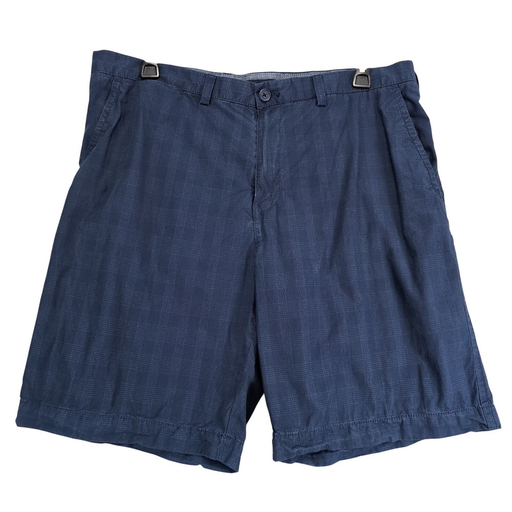 Tommy Hilfiger Navy Plaid Chino Shorts Mens 40x10" Classic Cotton Preppy Coastal